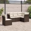 VidaXL Garden Lounge Set with Cushions 5 Pcs, Patio Sofas, Patio Furniture Set, Outdoor Furniture, Brown 3249482
