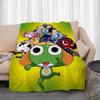 Cartoon K-Keroro Gunsou Throw Lightweight 240g Flannel Blanket Soft Skin-friendly for Summer Cooling