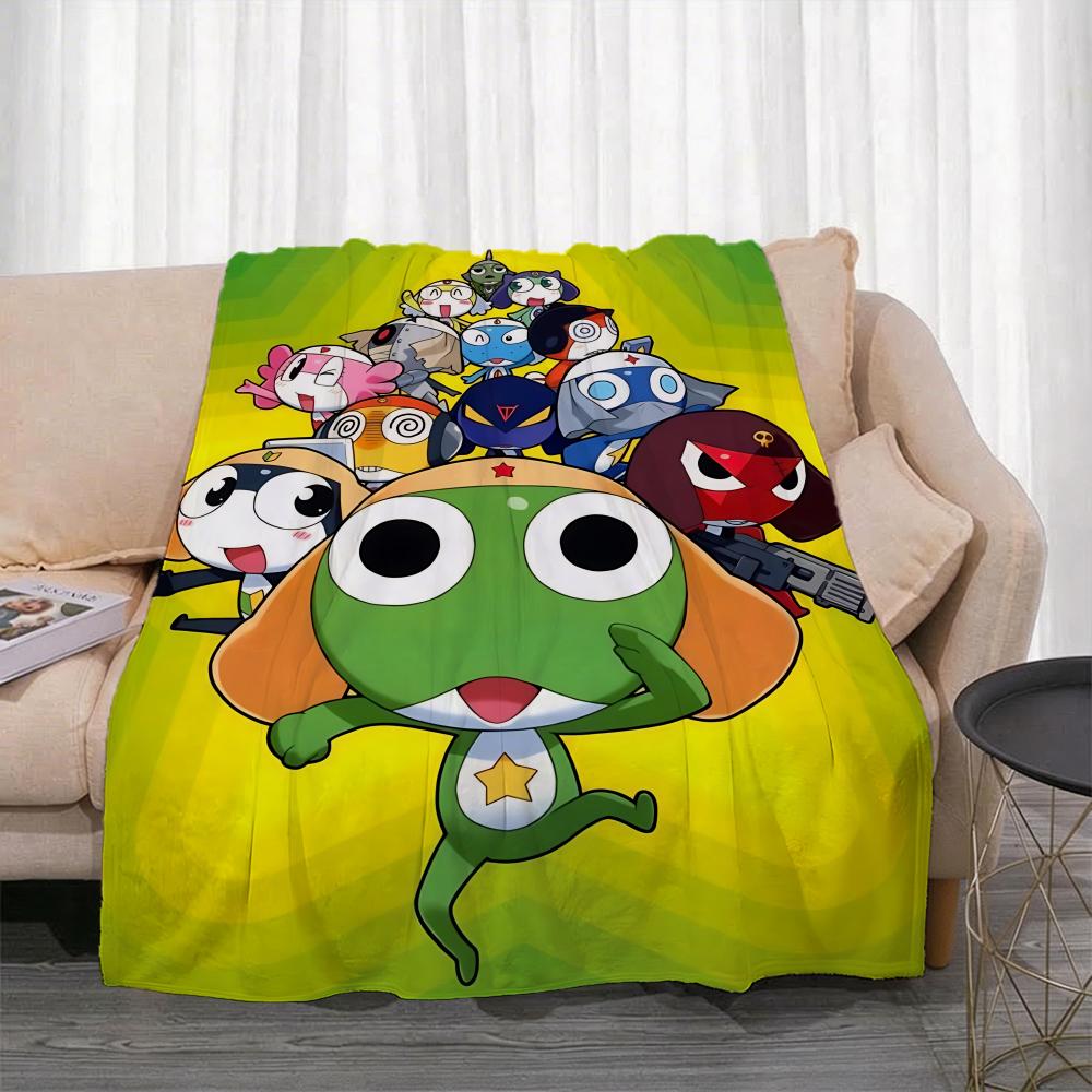 Cartoon K-Keroro Gunsou Throw Lightweight 240g Flannel Blanket Soft Skin-friendly for Summer Cooling