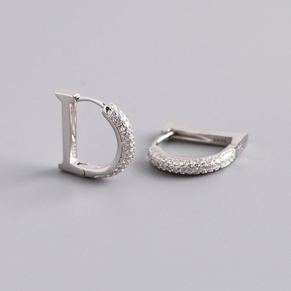 Европейские и американские блестящие серьги-кольца с буквой D для женщин, модные серьги-кольца Huggie, свадебные женские украшения