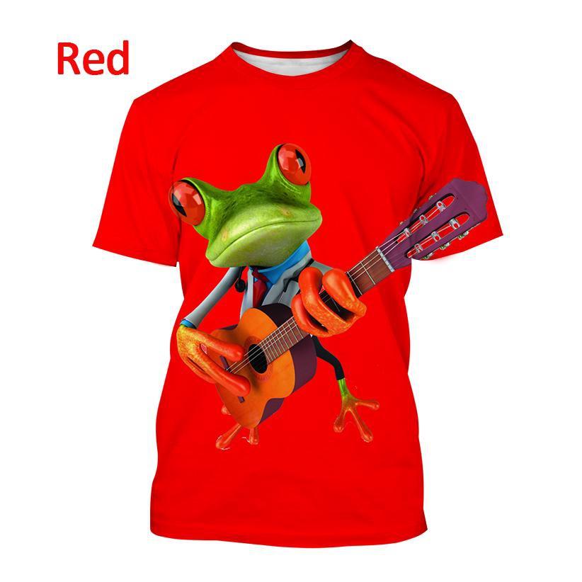 Fashionable Tree Frog 3D Printed T-shirt Fun Animal Men's and Women's Fun Hip Hop Style Short Sleeve Top