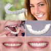 2Pcs Silicone Simulation Upper Bottom Teeth Denture Whitening Fake Tooth Cover