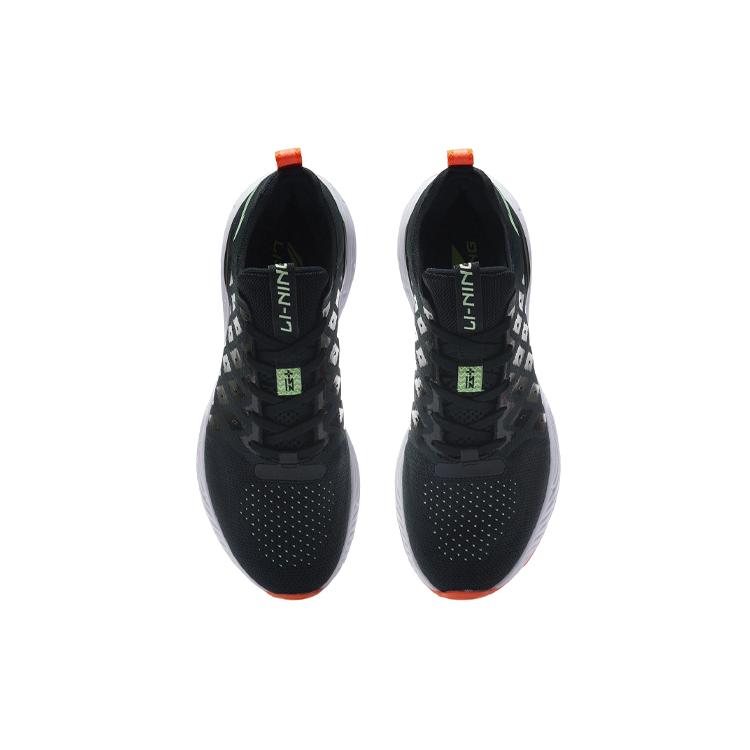 Li Ning Дышащие повседневные кроссовки с мягкой амортизацией, низкие, мужские, черные с белым ARSR019-2
