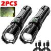 60W Super Powerful LED Flashlight Zoom Tactical Torch Built-in Battery USB Rechargeable Waterproof Lamp Ultra Bright Lantern