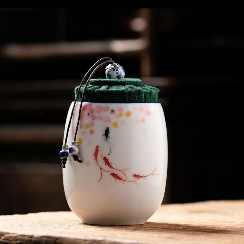 Керамический герметичный чайный компакт-диск, простой, портативный, небольшой, для хранения, японский чайный набор в стиле кунг-фу, влагостойкая банка для чая