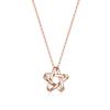 K18 Pink Gold Necklace Star Pendant Day Christmas Birthday Anniversary Present Gift Wrapped [FANCIME] Women's Mother's (Pink Gold)