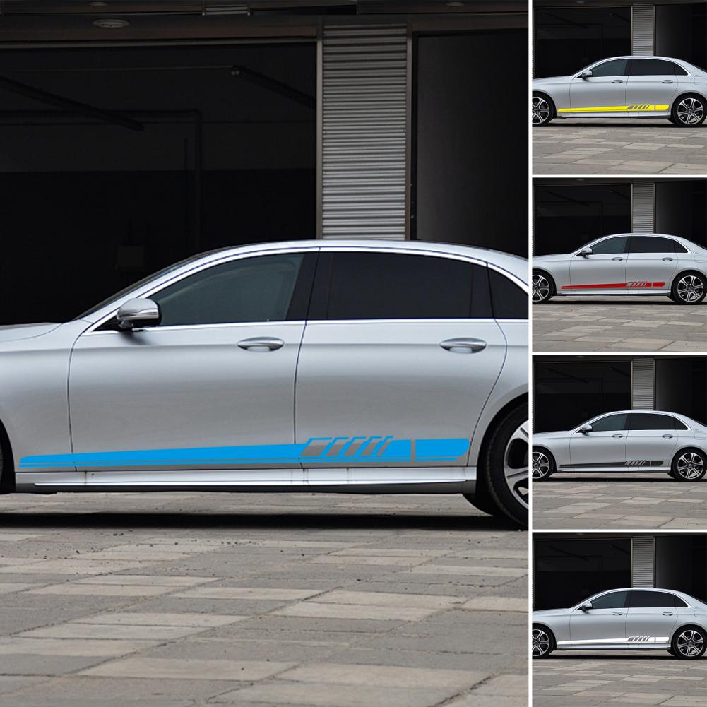 Графическая наклейка на кузов автомобиля, полоса, узор, наклейки на боковые части автомобиля, водонепроницаемая наклейка на автомобиль, декор для автомобиля, 1 пара, устойчивая к царапинам, самоклеящаяся наклейка для автомобиля