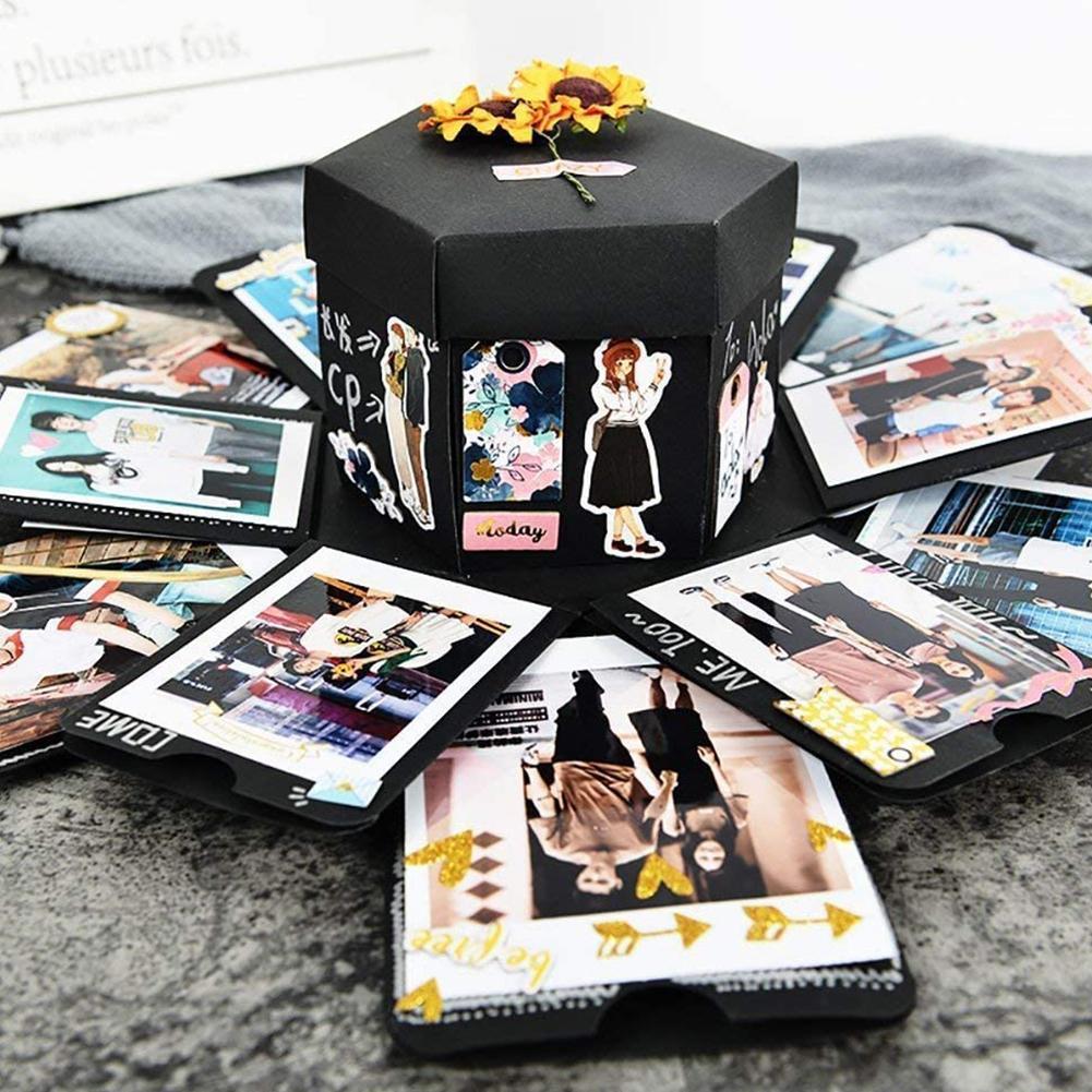 NEW Photo Album Box DIY Scrapbook Lovely Surprise Explosion Couple Memory Love Anniversary Day S3Y4