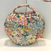 Cute Love Storage Bag Large Capacity Stylish Floral Pattern Makeup Bag Quilting Cotton with Handle Cosmetic Organizer