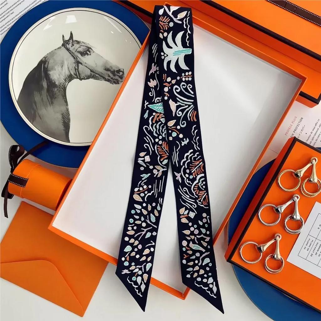 100% Mulberry Silk Ribbon Long Hair Bows Scarf Headscarf Fashion Hair Ties Ribbons Multifunctional Headband Bandana Hair