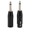 1 Pair XLR Adapter Black Professional 6.35mm 14inch Male To XLR Male Female Adapter for Mixer