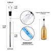 Argent refroidisseur de vin en acier inoxydable, refroidissement rapide avec tige de refroidissement, cadeaux