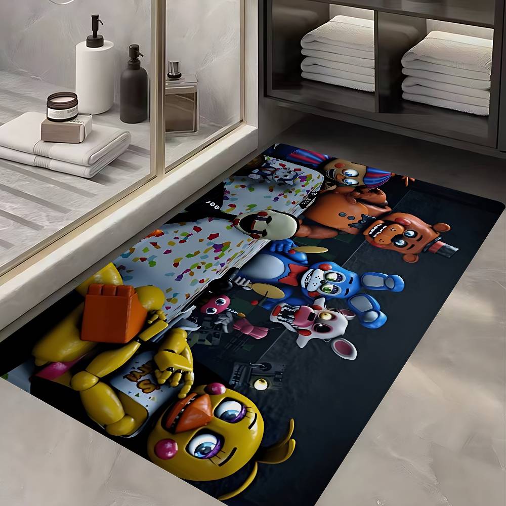 F-FNAF Пять ночей с Фредди Приветственный коврик для входа Моющийся Нескользящий Коврик для гостиной, зоны с диваном и креслами Кухонный Приветственный коврик для двери