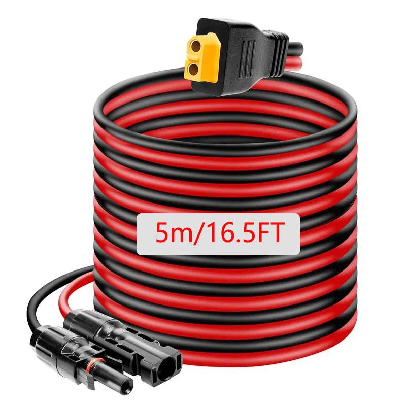 12AWG Solar Panel to XT60 Adapter Cable 5m/3m for ALLPOWERS R600 R1500 R2500 Ecoflow River Delta Anker Bluetti Solar Generator