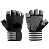 Спортивные перчатки для фитнеса, черные износостойкие дышащие перчатки с половиной пальца, поддержка рук, фиксатор запястья для тяжелой атлетики, спорт, 3 размера