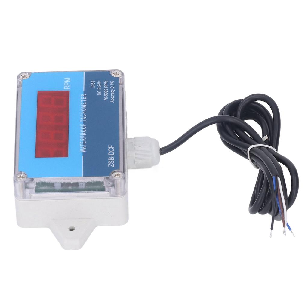 Motor Tachometer Speed Meter Sensor IP68 Waterproof LED Digital Display DC 8V?24V