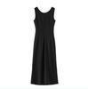 French Square Neck Sleeveless Dress - Elegant, Waist-Defined Long Skirt for Women, Summer Style