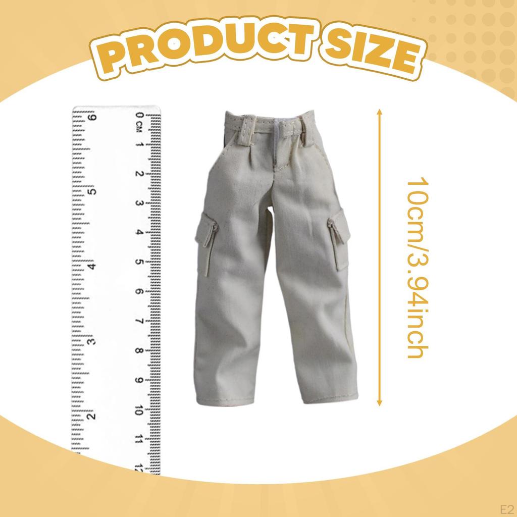 1/12 Action Figure Clothes Doll Costume Pants Mini Fashion Miniature Clothing Dress Up for 6 Inch