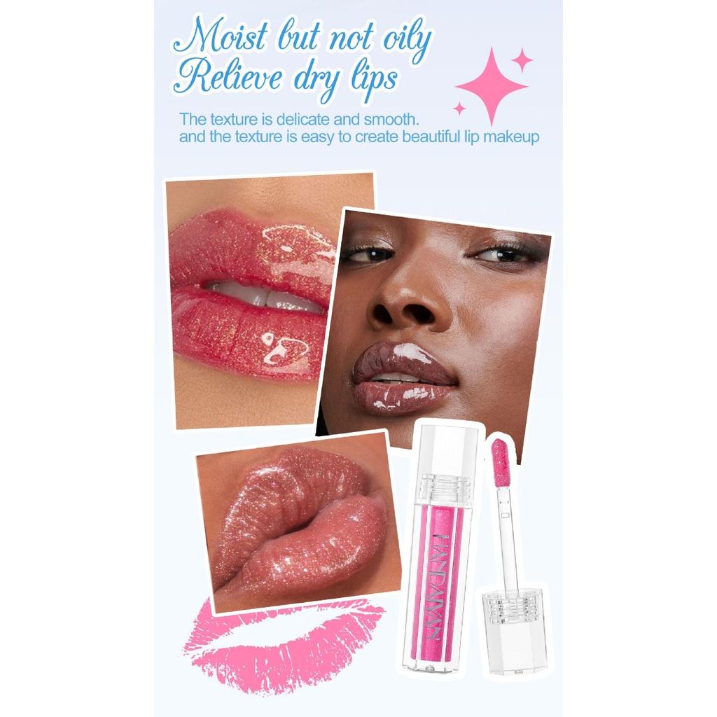 HANDAIYAN Перламутровый блеск для губ, легкая текстура, водостойкий, устойчивый к поту и не скатывающийся, подходит для ежедневных поездок на работу и вечеринок.