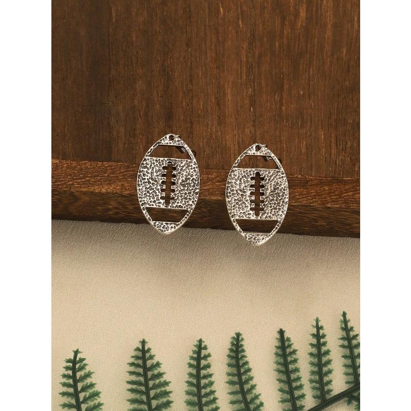 Metal Geometric Wire Hollow Rugby Women's Earrings Earrings Earrings Sports Ball Enthusiasts Accessories Party, Club Earrings