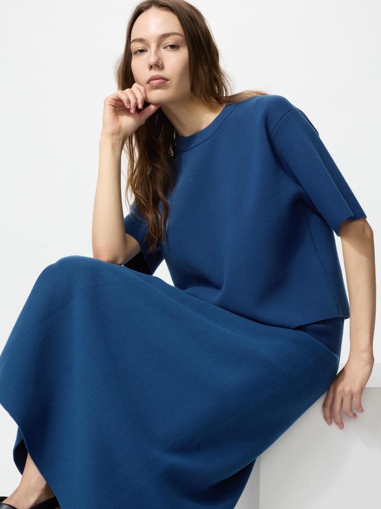 Uniqlo Моющийся свитер Milano Lip с коротким рукавом 