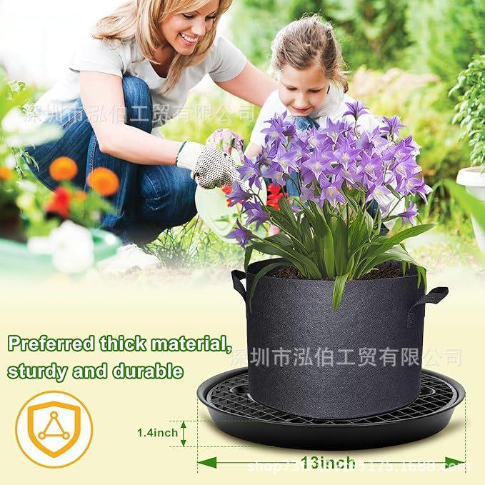 Plant Pot Base Tray for Tree Planting Breathable and Water Permeable Plastic Pot Bottom Support with Drainage Holes for Garden Planters