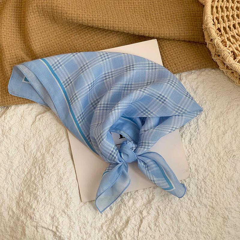 Neck Small Square Scarf Flower Literary Retro Scarf Headband Headscarf Silk Scarf High Sense Fashion Versatile Scarf Shawl