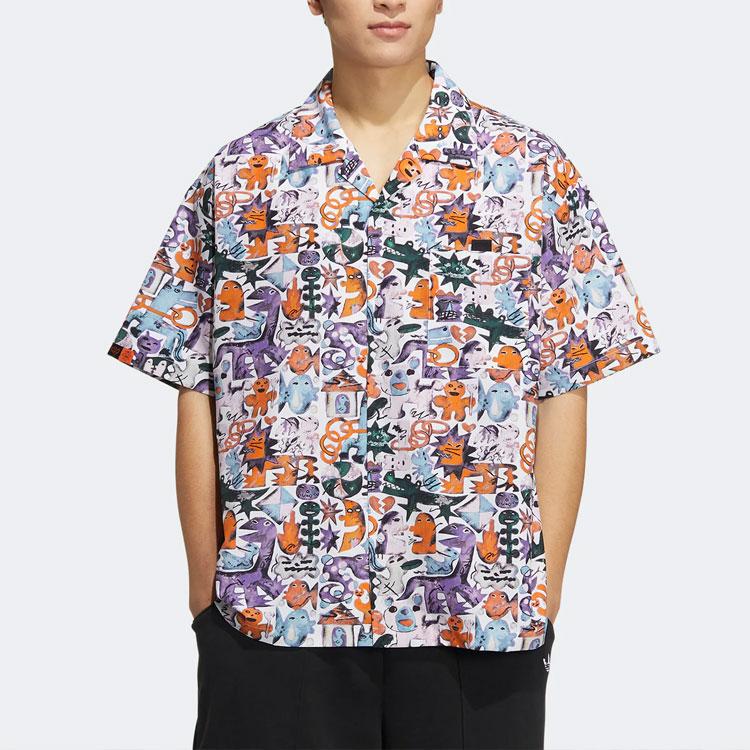 adidas Повседневная рубашка с коротким рукавом Originals Kt Co Allover Print для мужчин HR6458