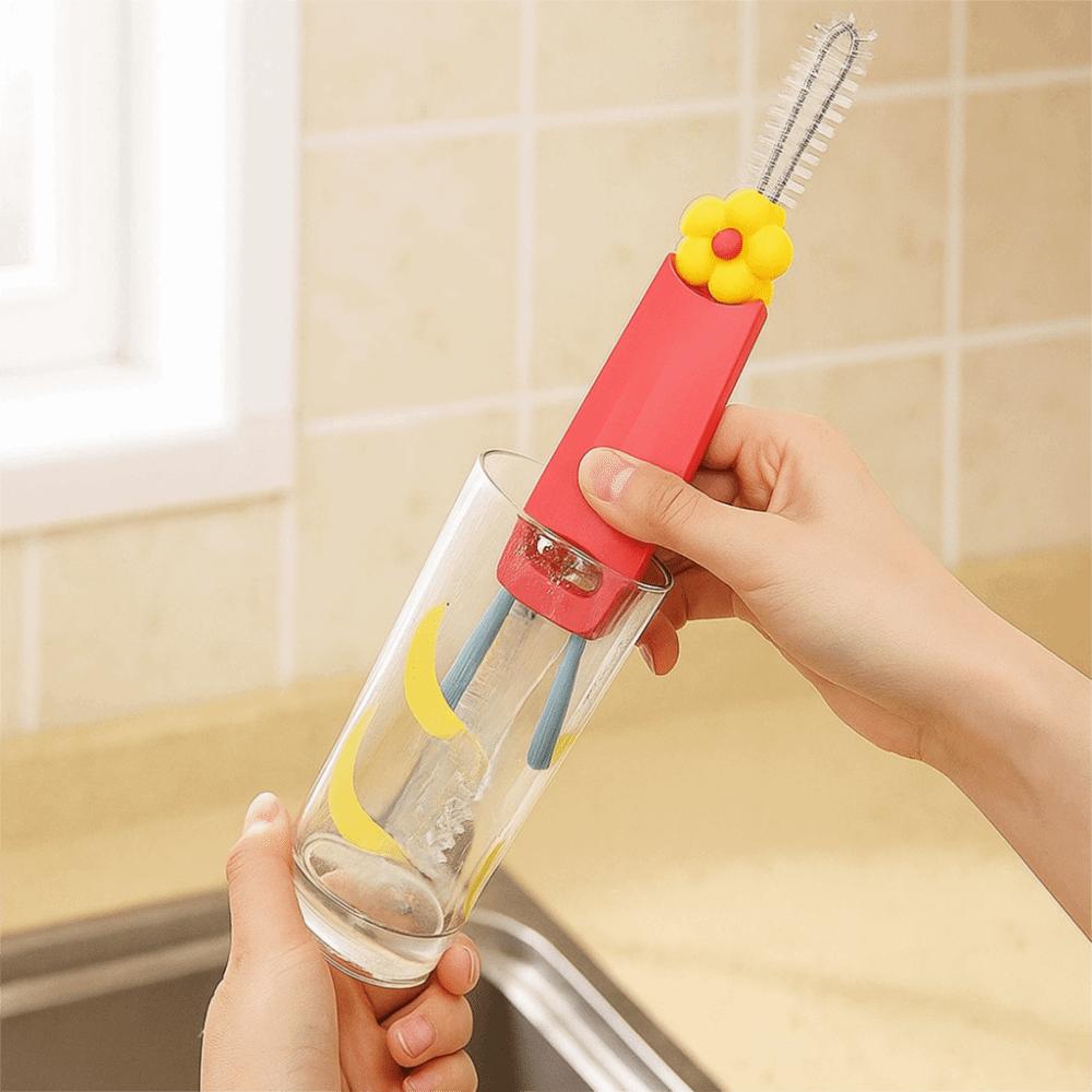 Mini Straw Cleaning Brush Silicone Cup Lid Cleaning Brush  Appliance Maintenance