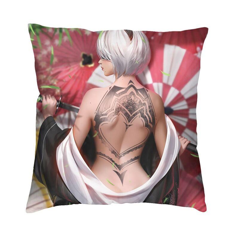 Nier Automata Anime Hentai Girl Sexy Yorha 2b Square Throw Pillow Cover Decoration 3D Two Side Printing Cushion Cover for Car
