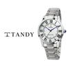 [Tandy] Classic Couple Metal Wristwatch T-3714 Men's White ([Tandy] Shopping Bag provided),Korean Popular Watches