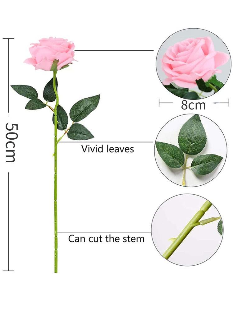 12 шт. Искусственные цветы Розы Массовый букет поддельных шелковых роз с длинным стеблем Искусственные розы Цветы для свадьбы Домашние вечерние украшения стола