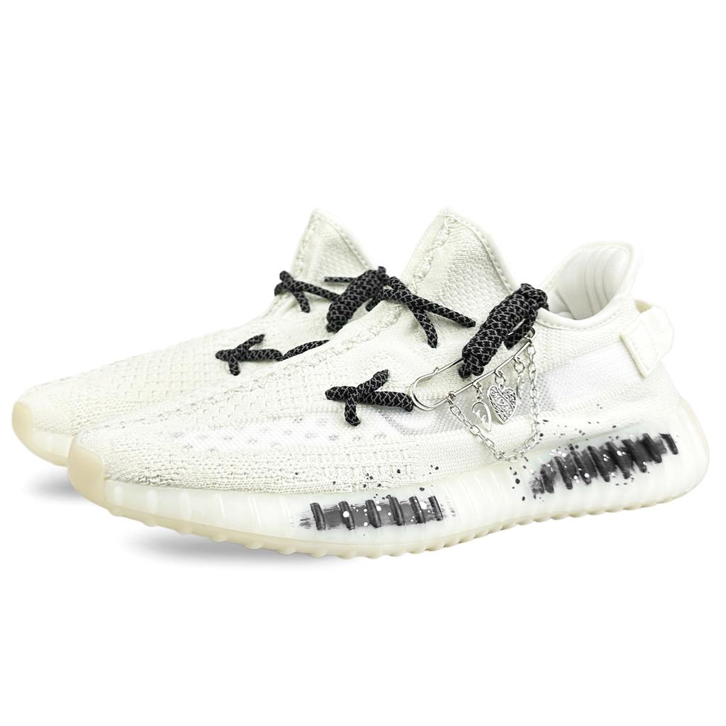 adidas Оригинальные Yeezy Boost 350 V2 Устойчивые к истиранию Устойчивые к истиранию Низкие Повседневная Обувь Унисекс Белый Черный HQ6316(Команда373-)