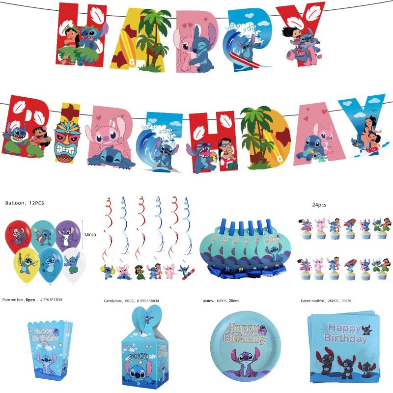 All-in-one Stitch Party Pack Tableware Decorations And Balloons