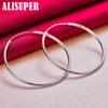 925 Sterling Silver Scrub Matte Round Circle 50/60mm Big Hoop Earrings Jewelry