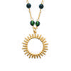 [R5806] - Gold Plated Necklace 'Cléopatra' Golden Green (ruby Ziosite) - 16 Mm (Sun)