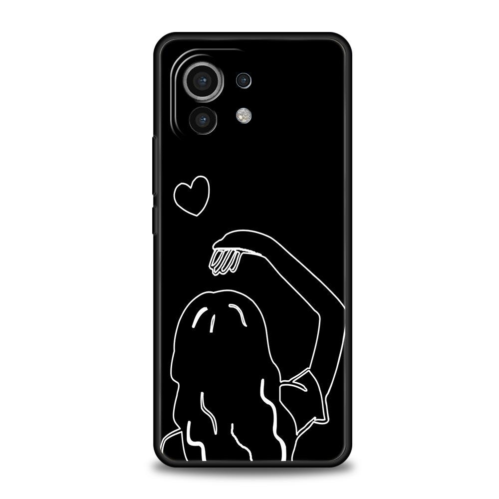 Чехол для телефона для Xiaomi Mi 15 14 14T 13T 12T Pro 12 13 11 Lite 5G 11T X6 X5 Pro Мягкий ТПУ Чехол Пара Мультяшный Эстетичный солнце луна