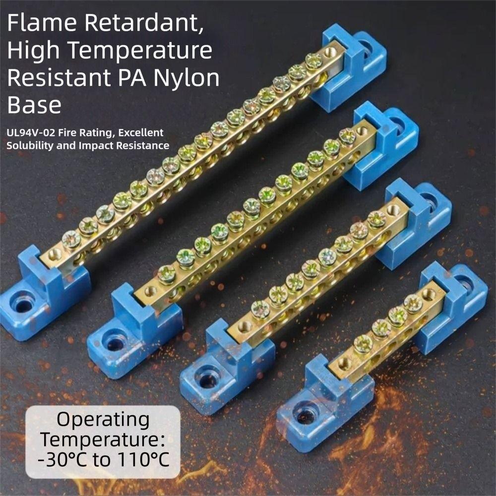 4/6/8/10/12 Отверстий Медная Заземляющая Шина Тип Высокий Мостик Нулевая Заземляющая Проводка Соединение Распределительная Коробка