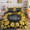 Пасхальный комплект постельного белья Queen Size Golden Egg Twin Комплект постельного белья для детей Мальчики Девочки Пасхальная тема Полиэстер Удобный пододеяльник