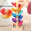 Marble Run Rainbow Sound Tree Children Fine Motor Skills Wooden Tree with Round/Square Base Balls Toddlers Boys Girls Educational Musical Tree Toy