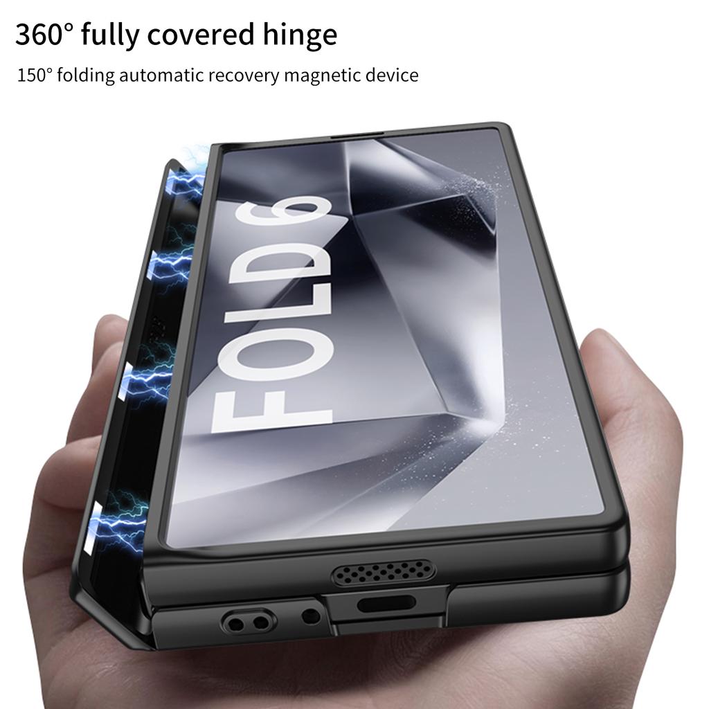 Магнитный шарнир для Samsung Galaxy Z Fold 6 5 4, пластиковый чехол для защиты от шпионажа, полный охват, защитный чехол, держатель, подставка, роскошная подставка