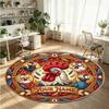 Mandala Ornament (603) Theme Round Crystal Velvet Rug Custom Name Text Personalized Floor Mat Home Decor Non Slip Crystal Carpet