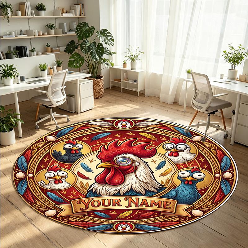 Mandala Ornament (603) Theme Round Crystal Velvet Rug Custom Name Text Personalized Floor Mat Home Decor Non Slip Crystal Carpet