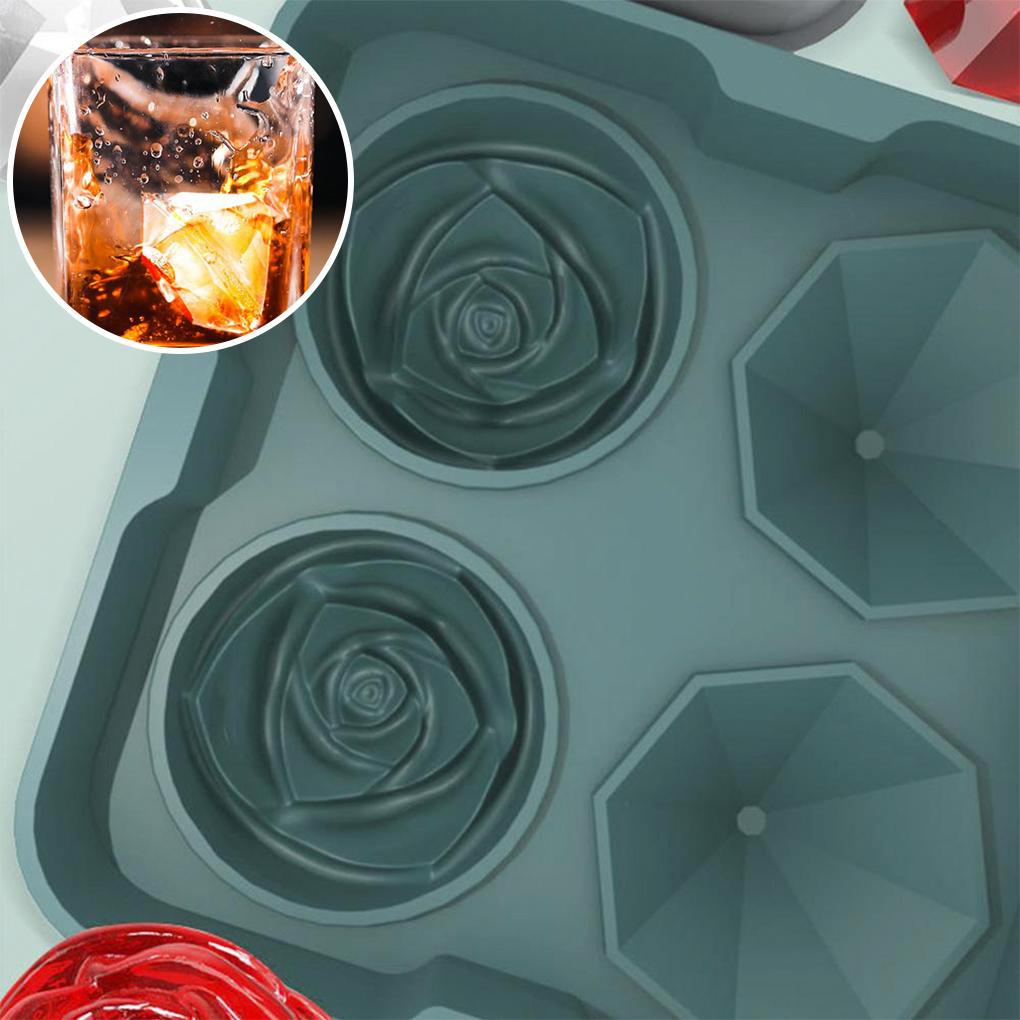 Форма для льда в форме куба в форме геометрической розы. Съемные формы для приготовления крема. Холодные напитки. Напитки. Шоколад. Конфеты. Принадлежности.