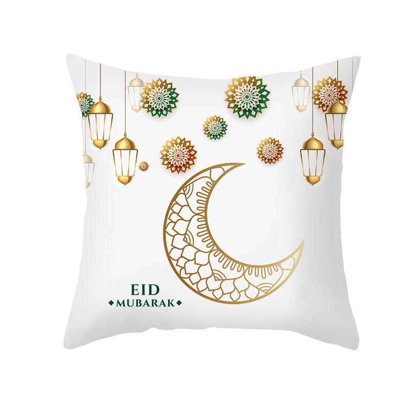 Golden Moon Ethnic Mubarak Ramadan Printed Polyester Pillow Case Home Living Room Sofa Bedroom Decoration Pillow Case