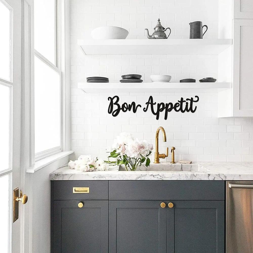 Bon Appetit Настенный декор Металлическая вывеска Фермерская кухня Искусство Bon Appetit Настенный декор Металлическая вывеска Фермерская кухня Искусство