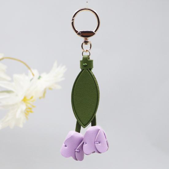 Брелок из искусственной кожи с подвеской в форме листьев тюльпана, брелок-подвеска, рюкзаки, сумки, кошельки, брелок, модный аксессуар