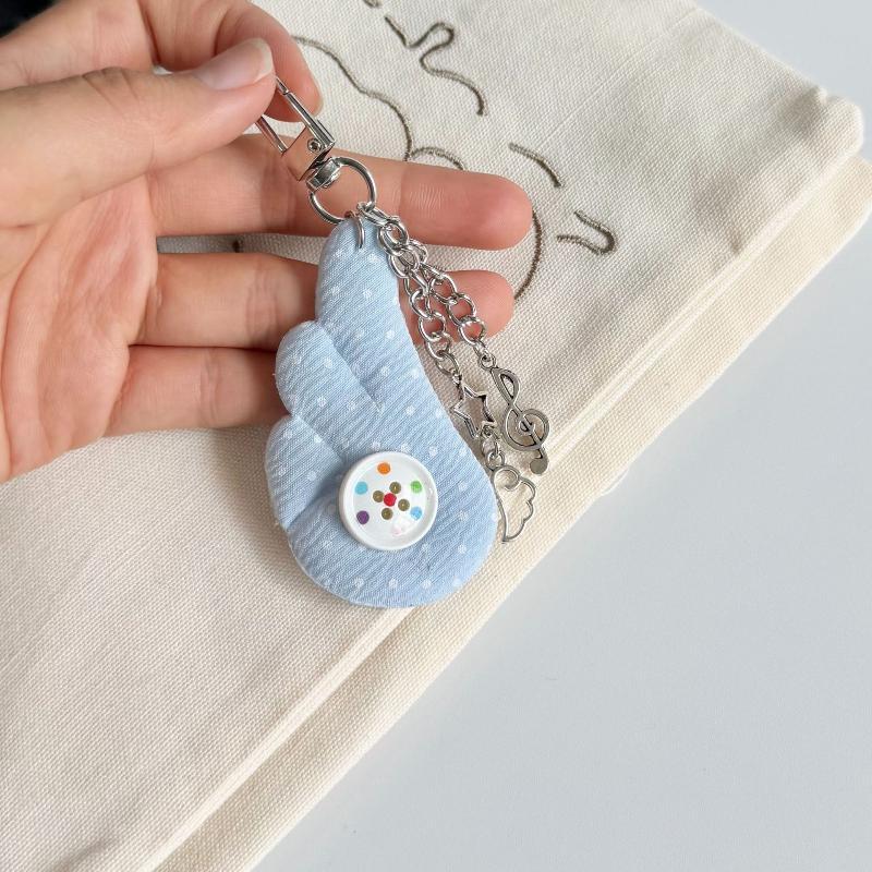 Soft Cloud Fabric Keychain with Star Music Note Pendants Multi Colors Lovely Car Key Decor for Valentine's Day Gift