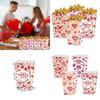 Love You Valentines Day Paper Popcorn Box With Cartoon Style For Party Decor And Gift