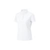 Li Ning Fitness Series Solid Color Moisture Wicking Quick Dry Loose Fit Short Sleeve Polo Shirt Women Tops Standard-White APLU126-1